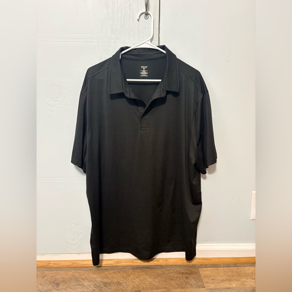 Member’s Mark Performance Polo XXL – Black Athletic Golf Shirt Moisture Wicking